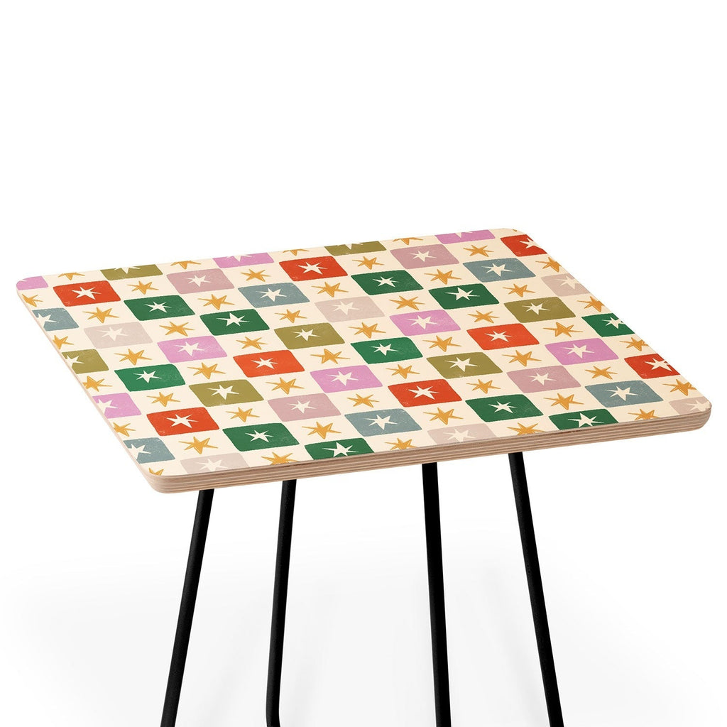 LouBruzzoni Retro Star Block Pattern Side Table