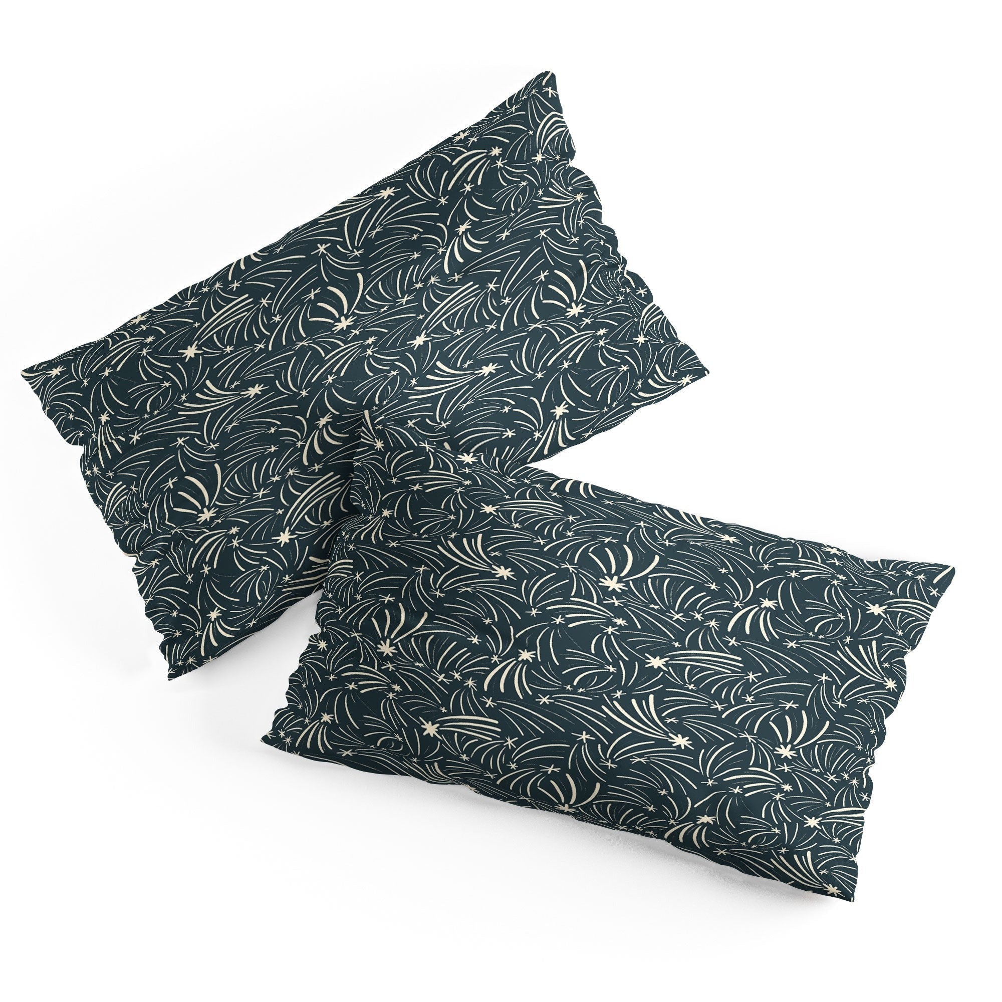 Little Om Pattern Shooting Stars blue Pillow Shams
