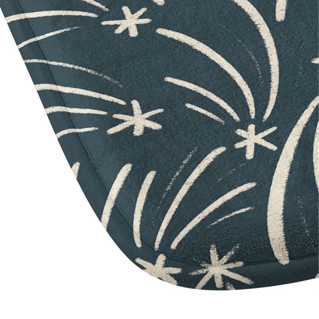 Little Om Pattern Shooting Stars blue Memory Foam Bath Mat