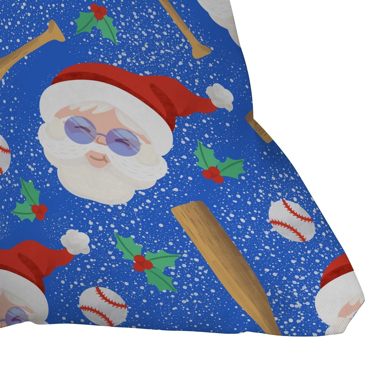 Design by Spark Sporty Baseball Santa Outdoor Throw Pillow