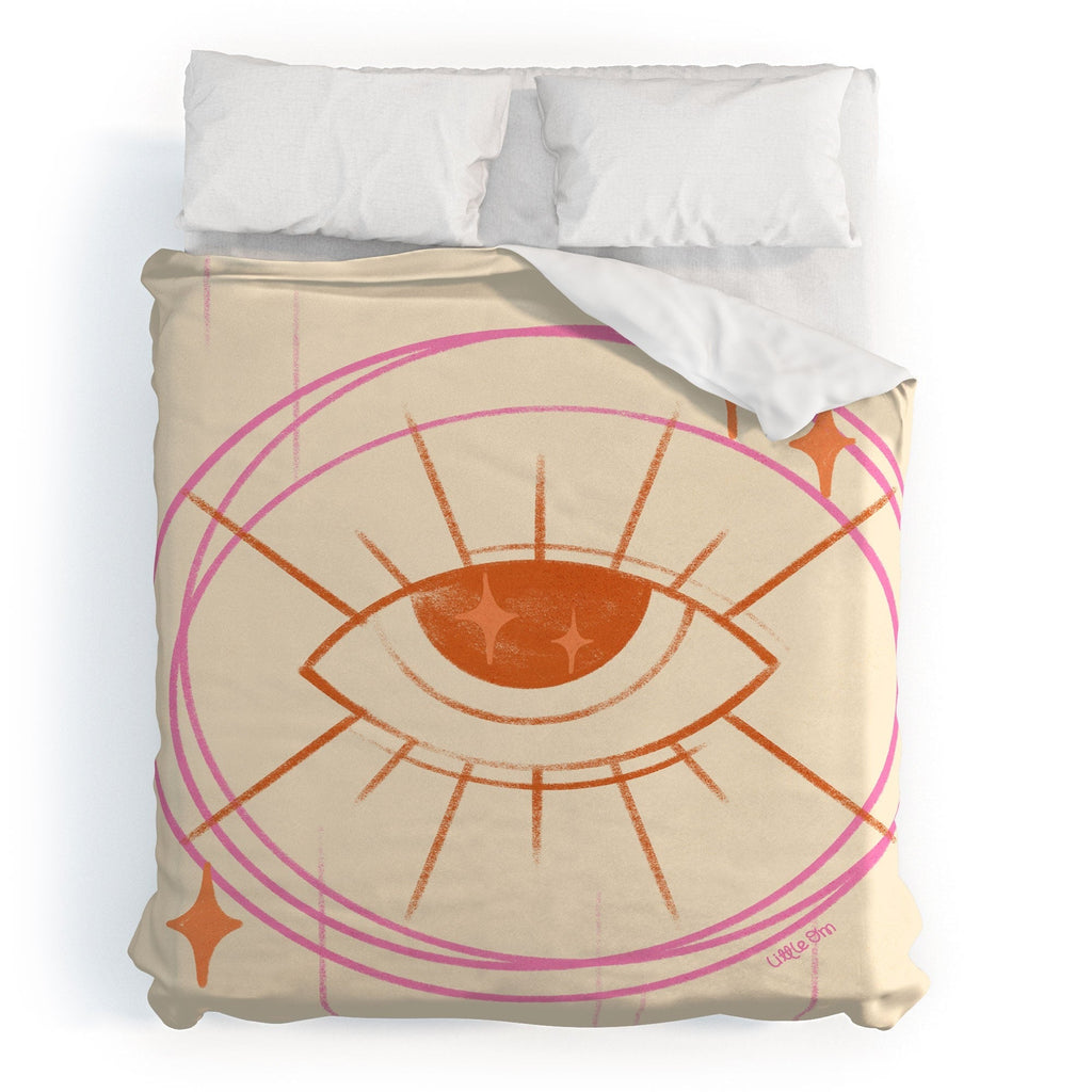 Little Om Celestial Eye cream Duvet Cover