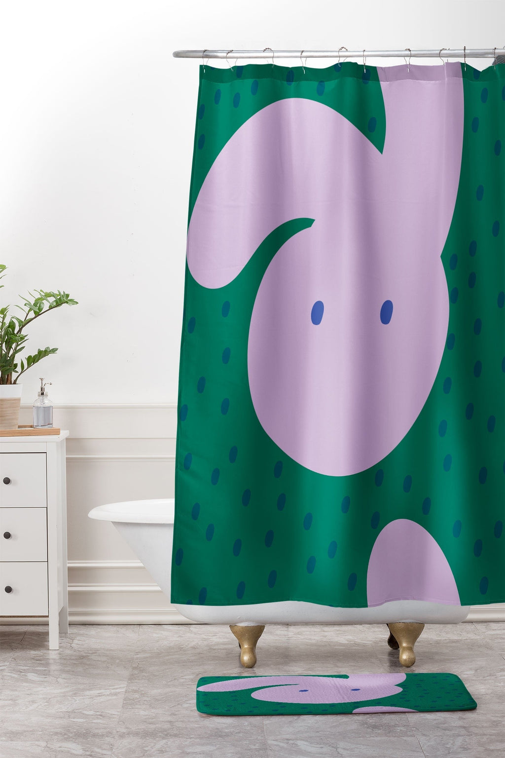 Camilla Foss Pebbles and Rabbit Memory Foam Bath Mat