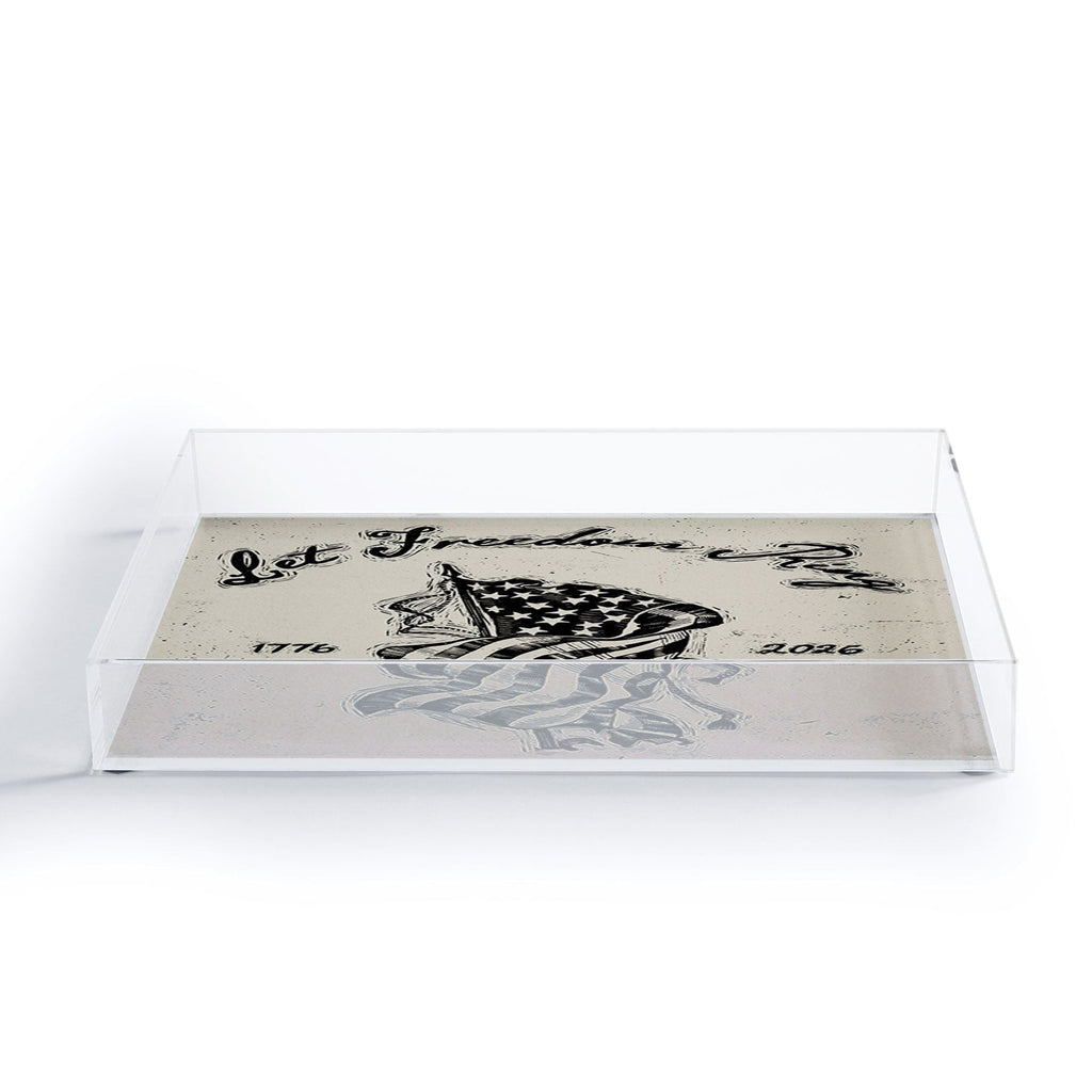 DENY Designs Let Freedom Ring Block Acrylic Tray