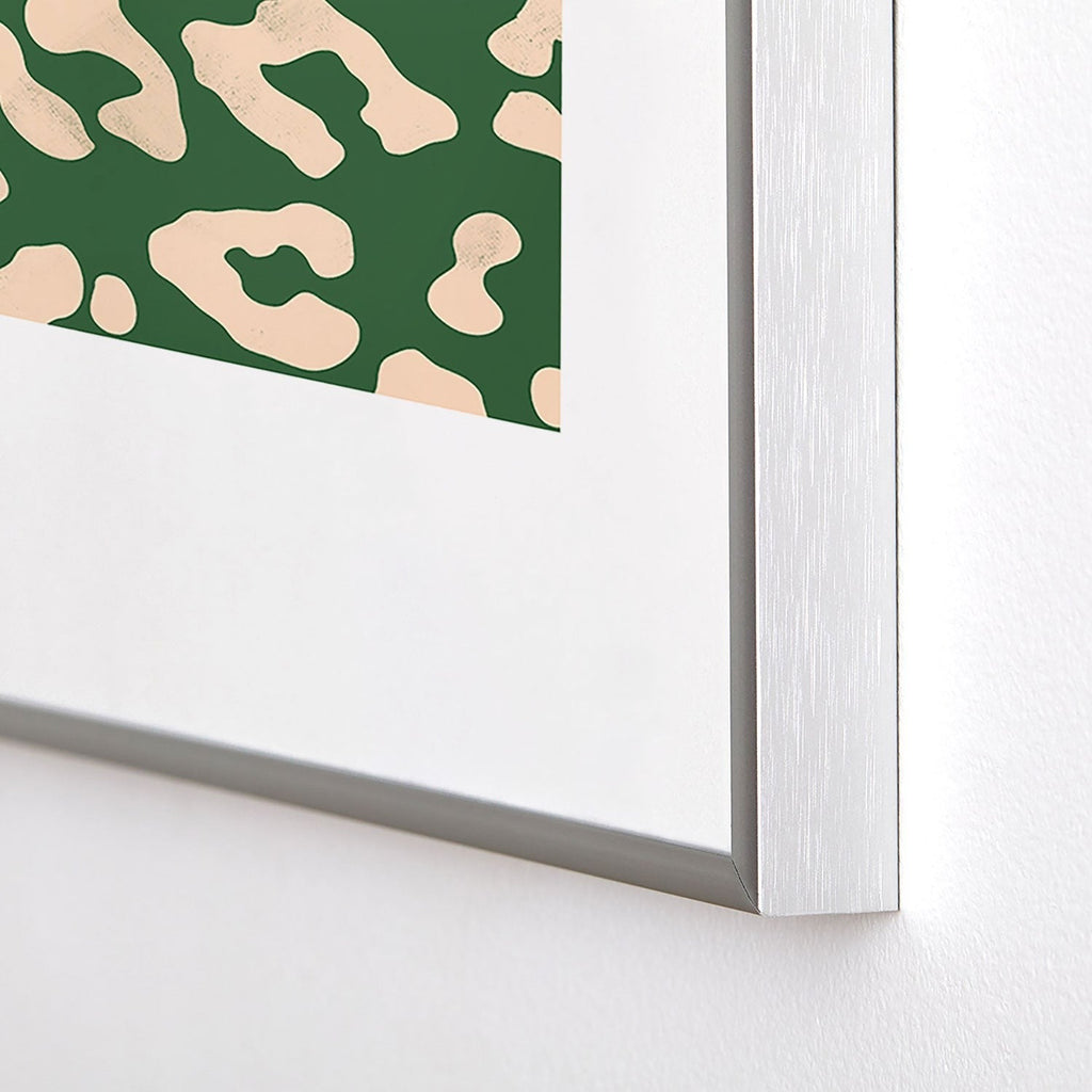 Avenie BR Cheetah Print In Green Metal Framed Art Print