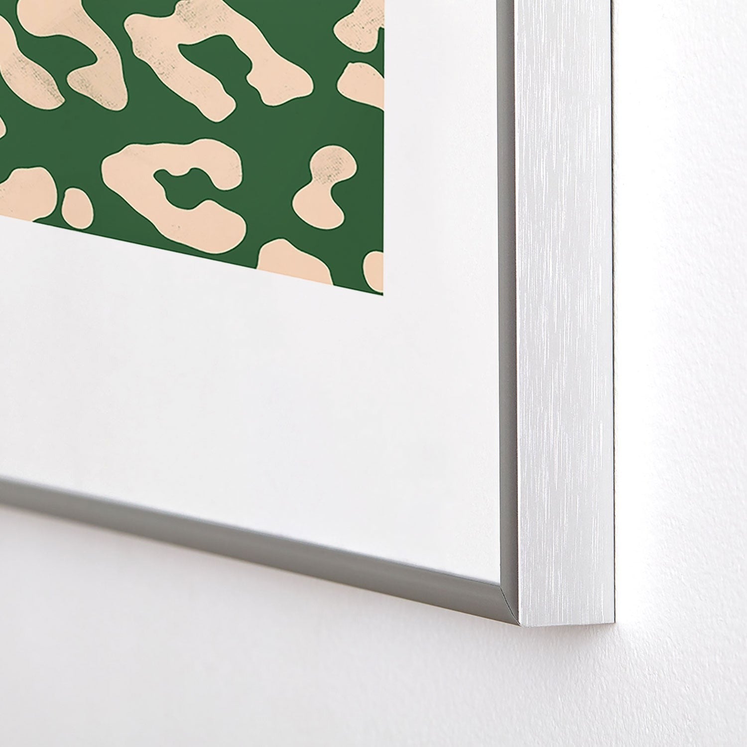 Avenie BR Cheetah Print In Green Metal Framed Art Print