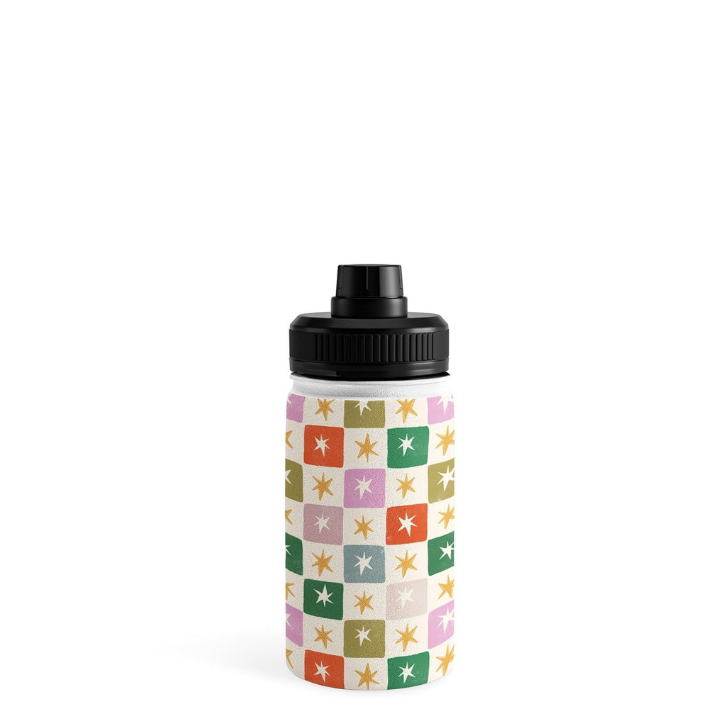 LouBruzzoni Retro Star Block Pattern Water Bottle
