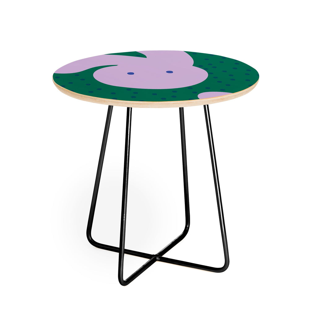 Camilla Foss Pebbles and Rabbit Round Side Table
