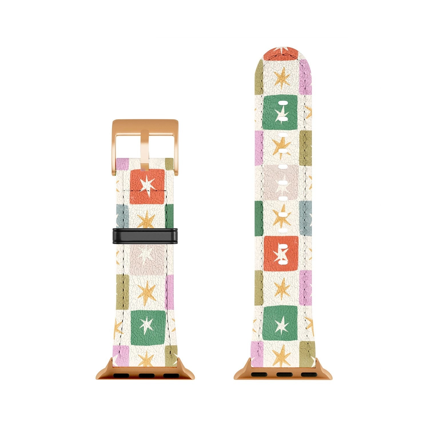 LouBruzzoni Retro Star Block Pattern Apple Watch Band