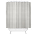 Colour Poems Gingham Plaid Pattern Cloud White Shower Curtain