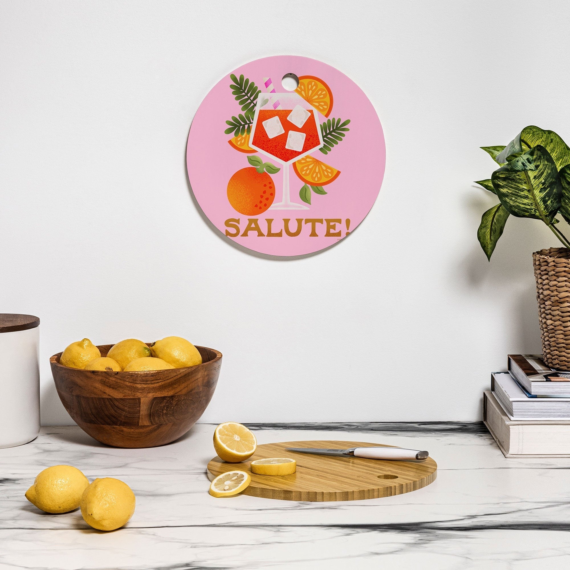 Jessica Molina Orange Spritz Cutting Board Round
