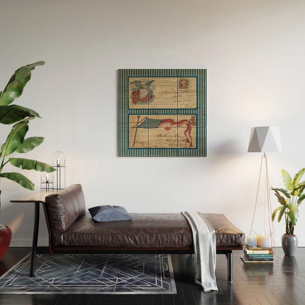 DENY Designs Civil War Envelopes Wood Wall Mural