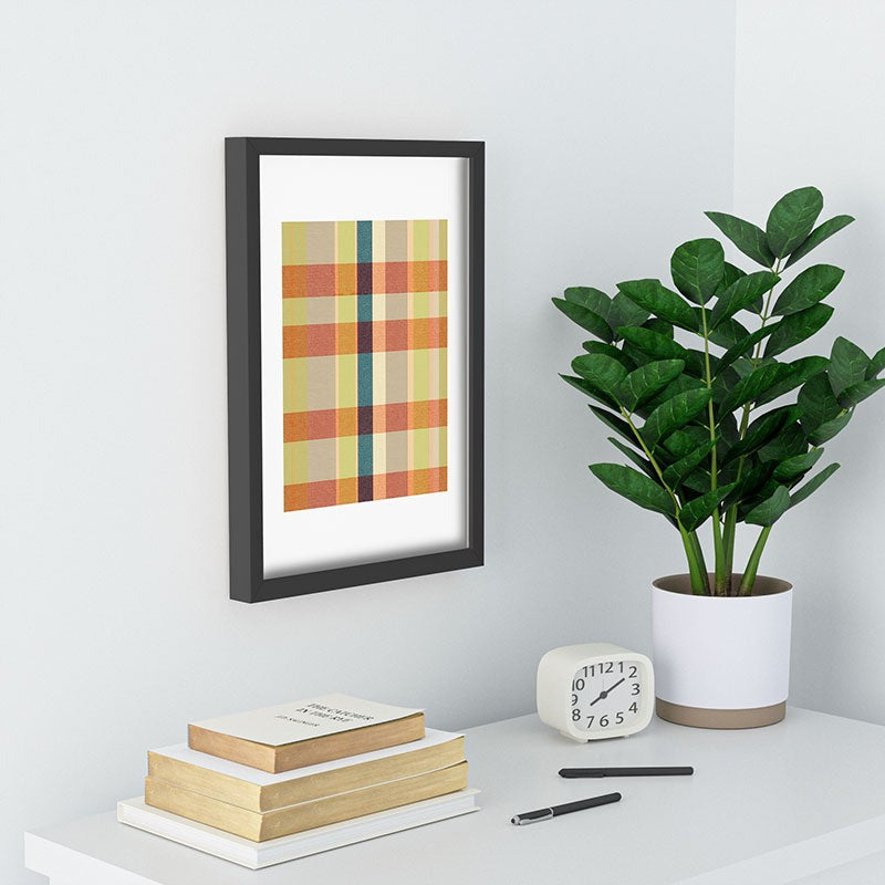 Marta Barragan Camarasa Retro Picnic Plaid Warm Tones Recessed Framing Rectangle