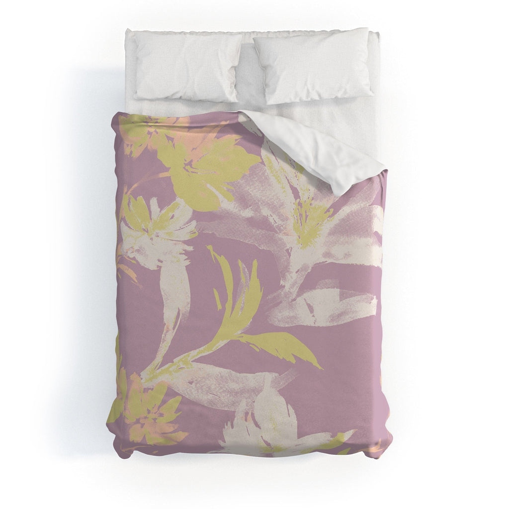 Gabriela Fuente Emma Lilac Floral Duvet Cover
