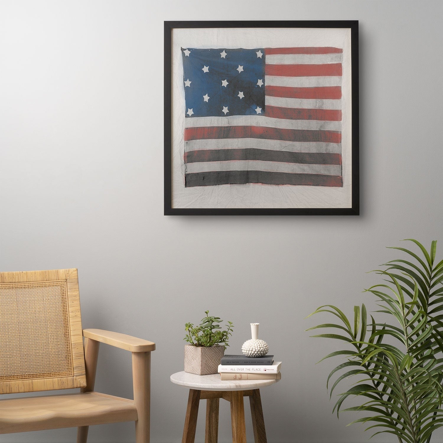 DENY Designs Flag Attributed to Elizabeth Schuyler Hamilton Framed Wall Art