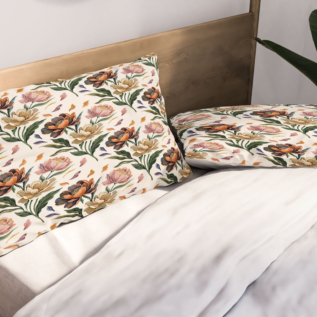 Marta Barragan Camarasa Hand Painted Peony Florals Pillow Shams