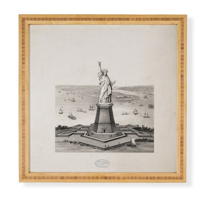 DENY Designs Vintage Lady Liberty Framed Wall Art