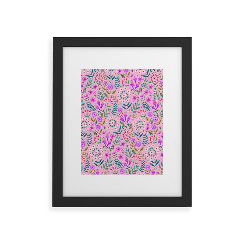 Pimlada Phuapradit Ditsy Purple Floral Half Drop Framed Art Print
