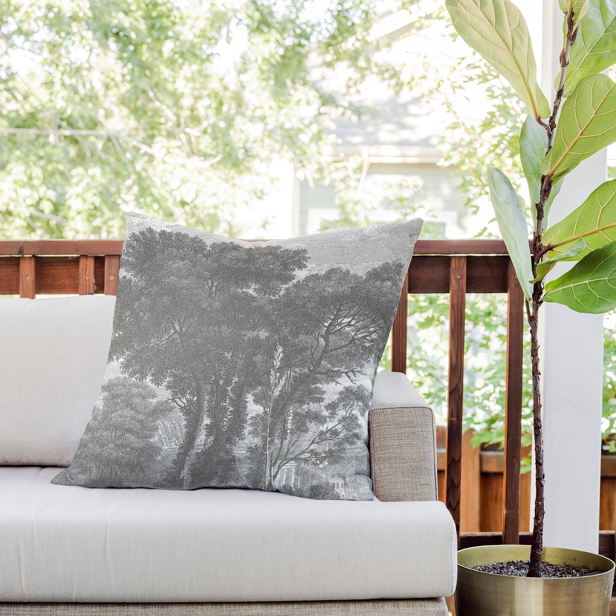 HMCraig Beaux Arbres Beautiful Trees Outdoor Throw Pillow