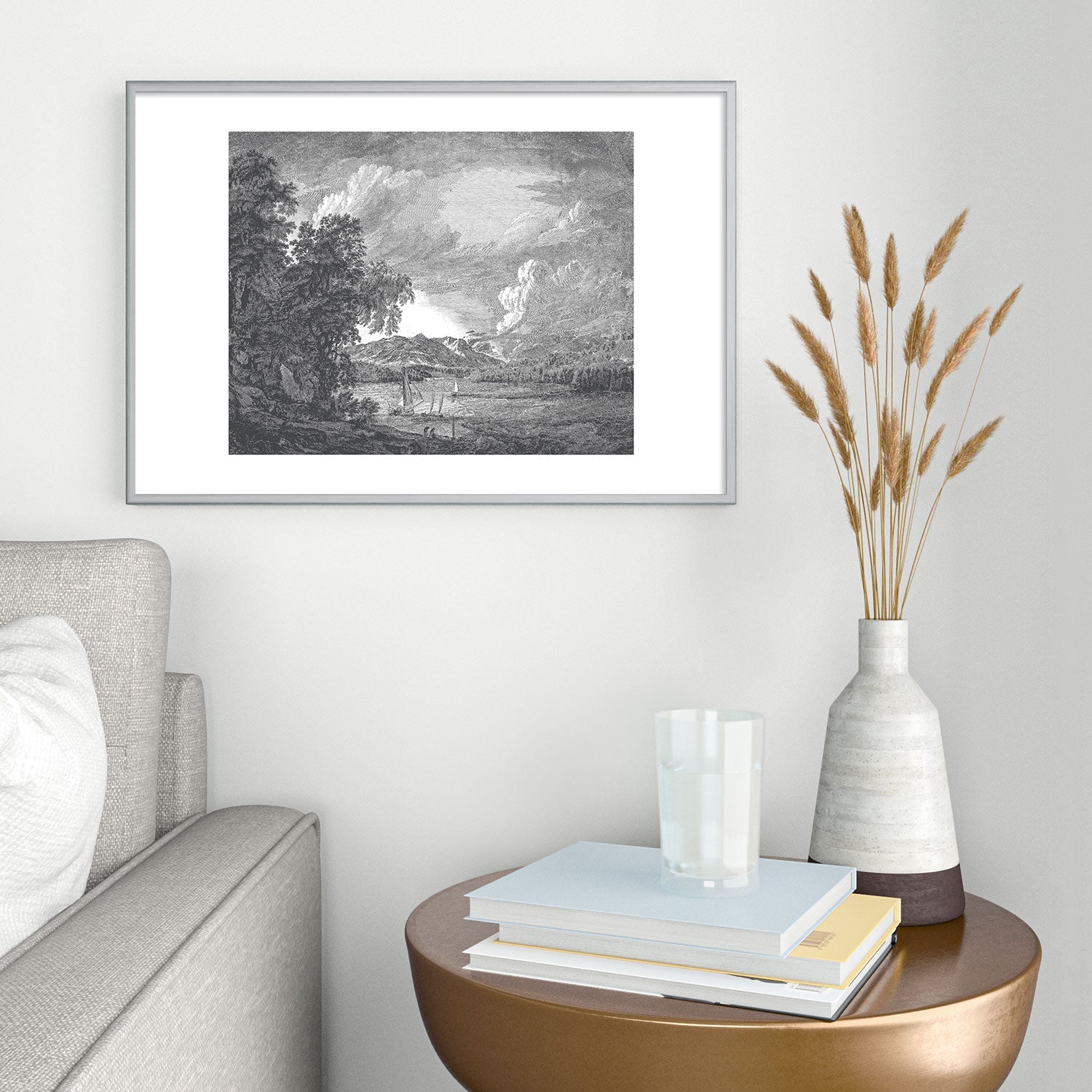 HMCraig Hudson River and Catskills Metal Framed Art Print