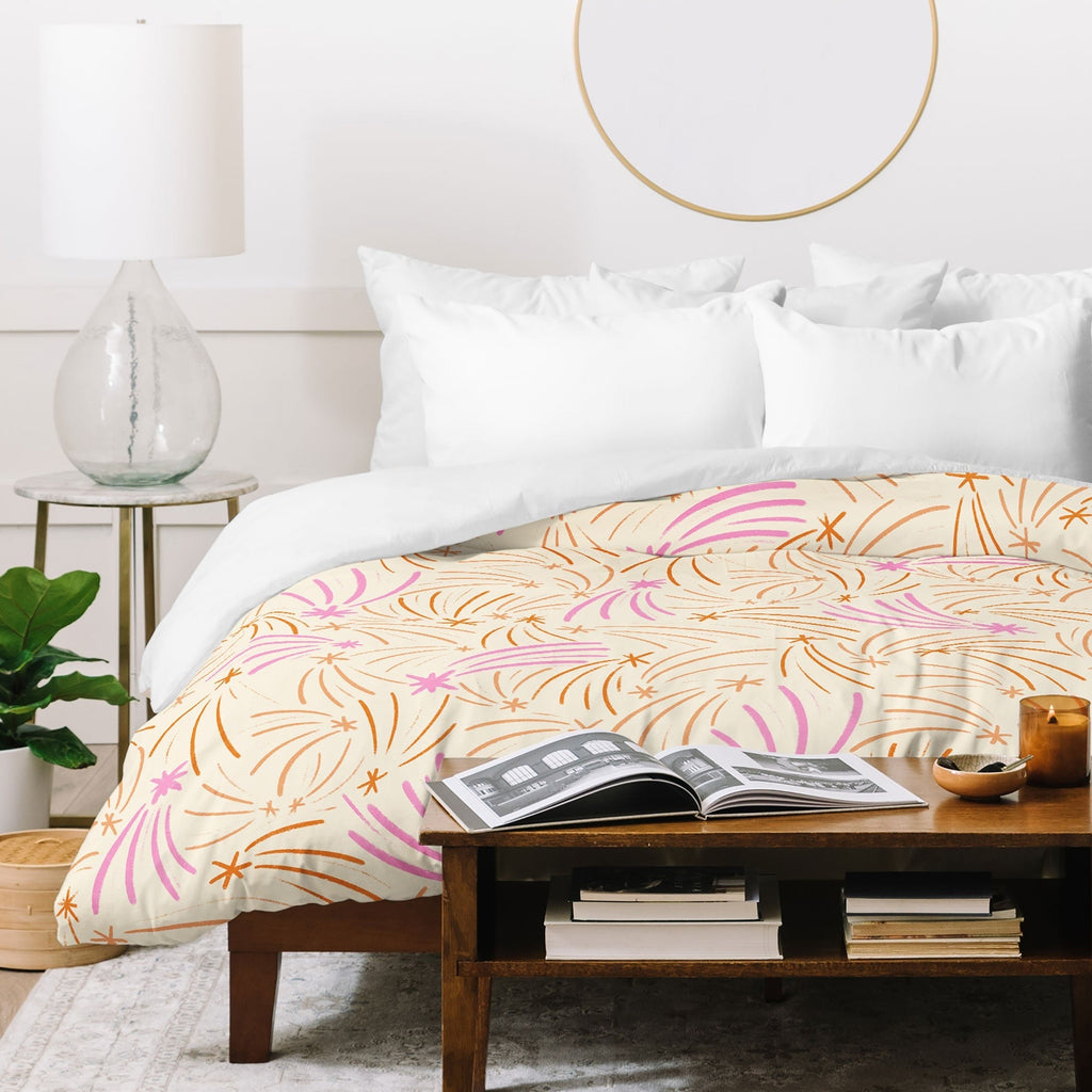 Little Om Pattern Shooting Stars cream Duvet Cover
