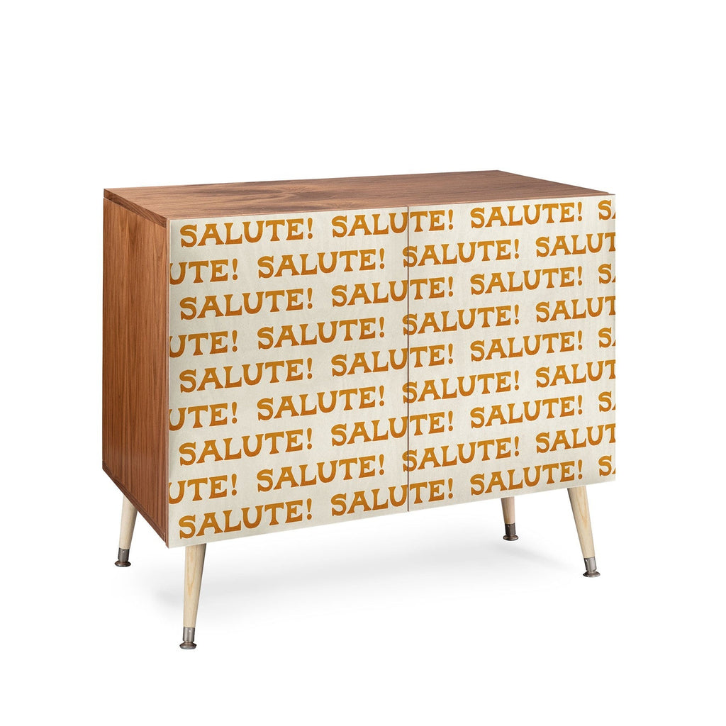 Jessica Molina Salute Gold Pattern on Cream Credenza
