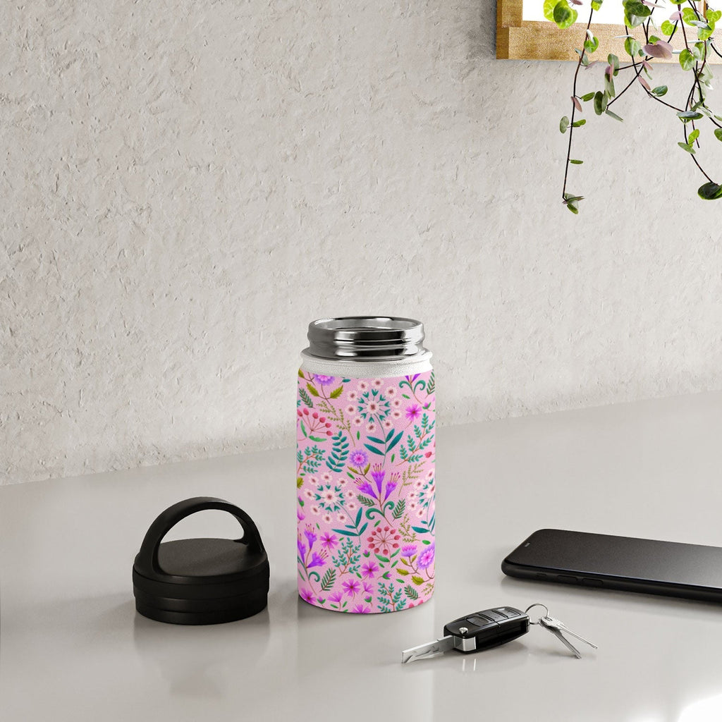 Pimlada Phuapradit Ditsy Purple Floral Half Drop Water Bottle