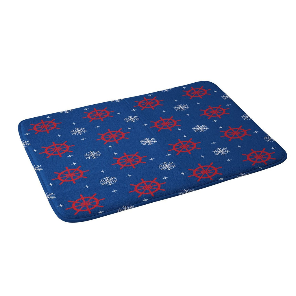Design by Spark Holiday Helms and Snowflakes Memory Foam Bath Mat
