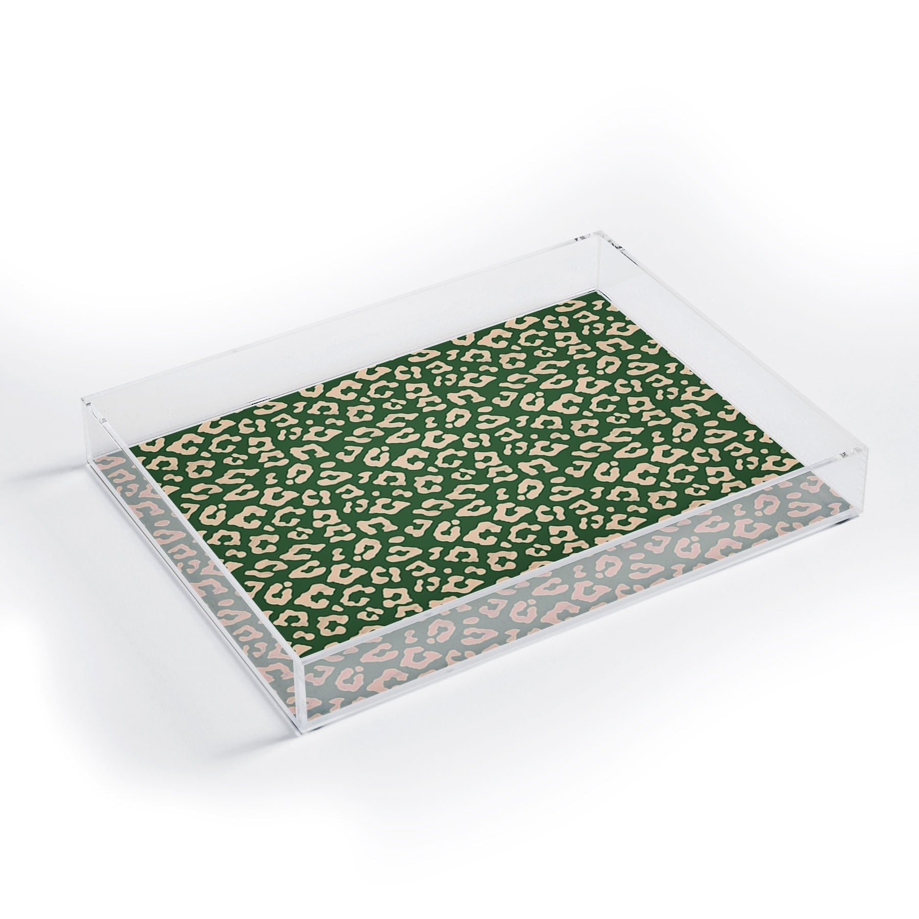 Avenie BR Cheetah Print In Green Acrylic Tray