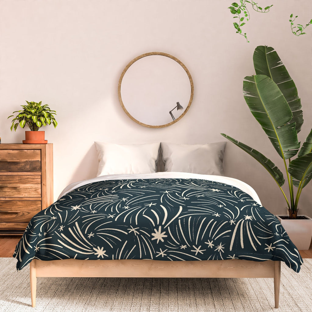 Little Om Pattern Shooting Stars blue Comforter