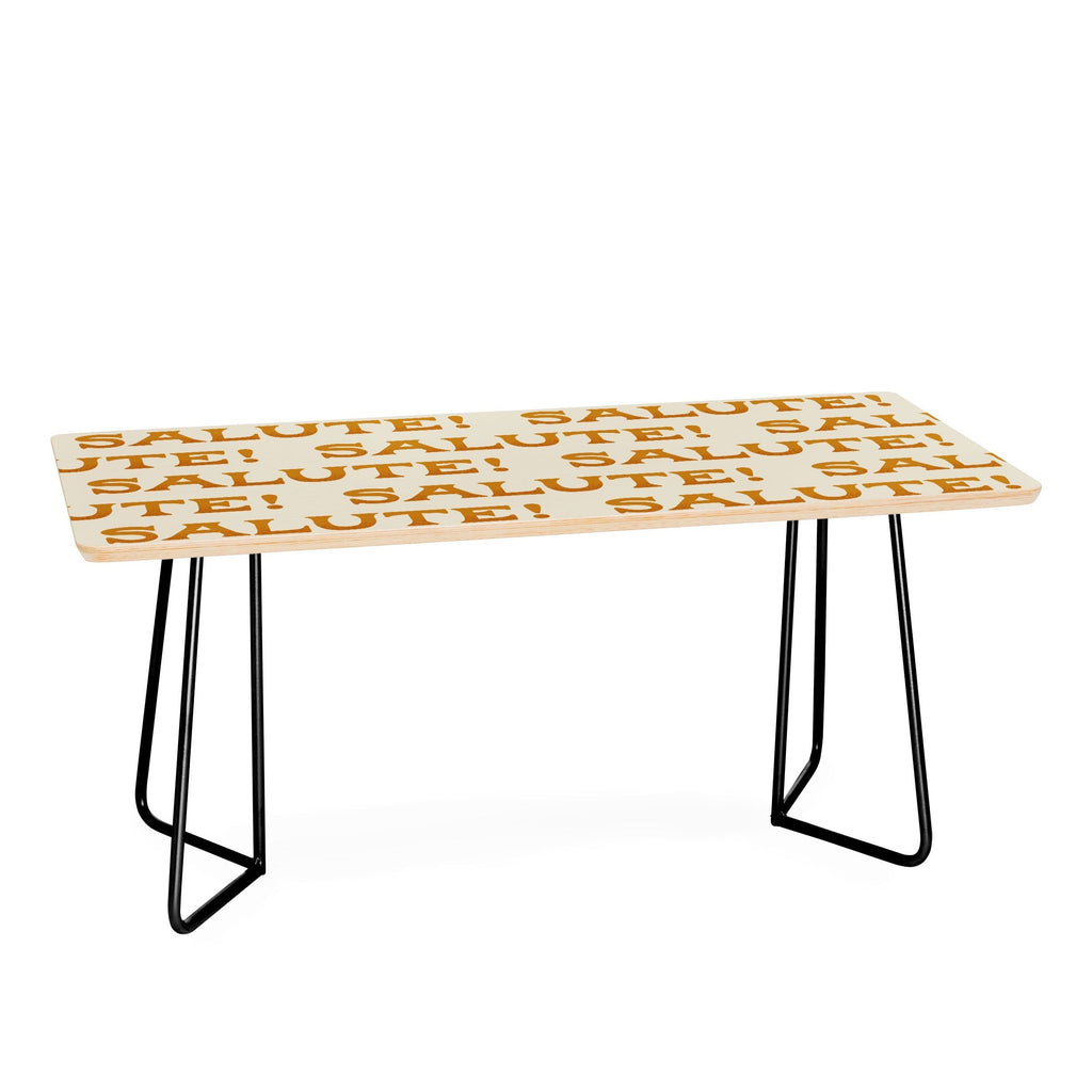 Jessica Molina Salute Gold Pattern on Cream Coffee Table