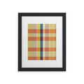 Marta Barragan Camarasa Retro Picnic Plaid Warm Tones Framed Art Print