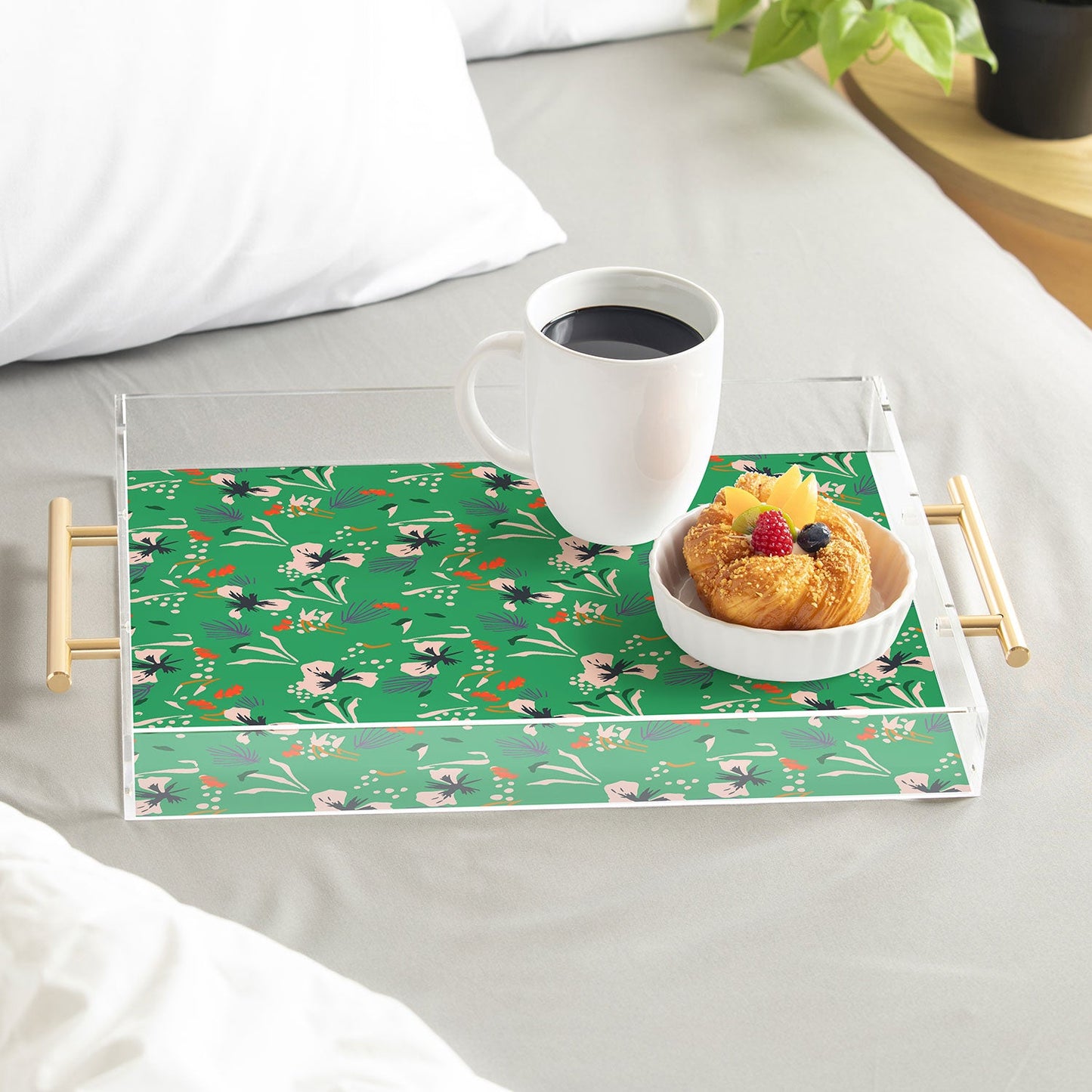 Holli Zollinger ANTHOLOGY OF PATTERN SEVILLE GARDEN GREEN Acrylic Tray