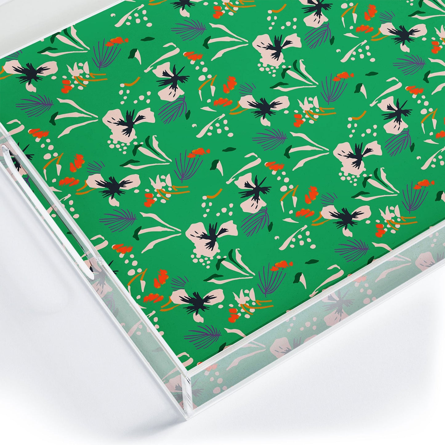 Holli Zollinger ANTHOLOGY OF PATTERN SEVILLE GARDEN GREEN Acrylic Tray