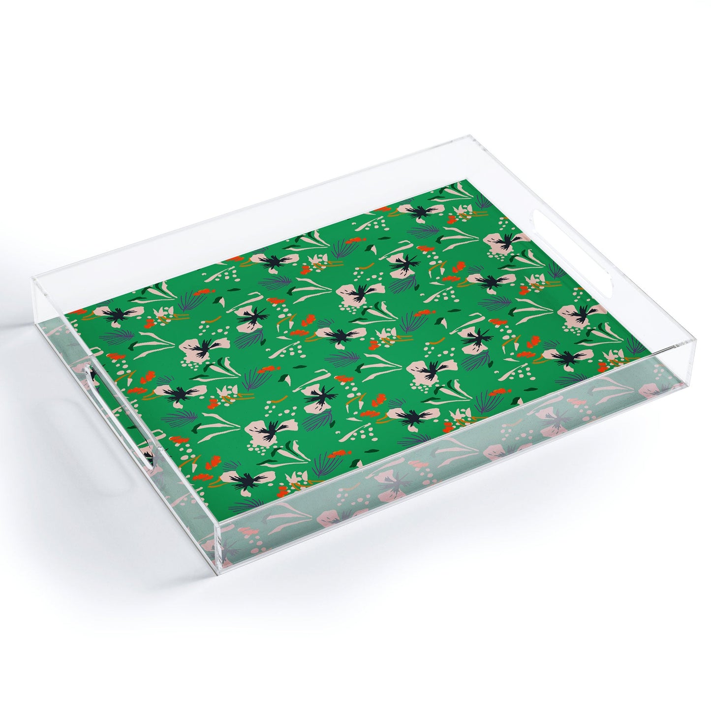 Holli Zollinger ANTHOLOGY OF PATTERN SEVILLE GARDEN GREEN Acrylic Tray