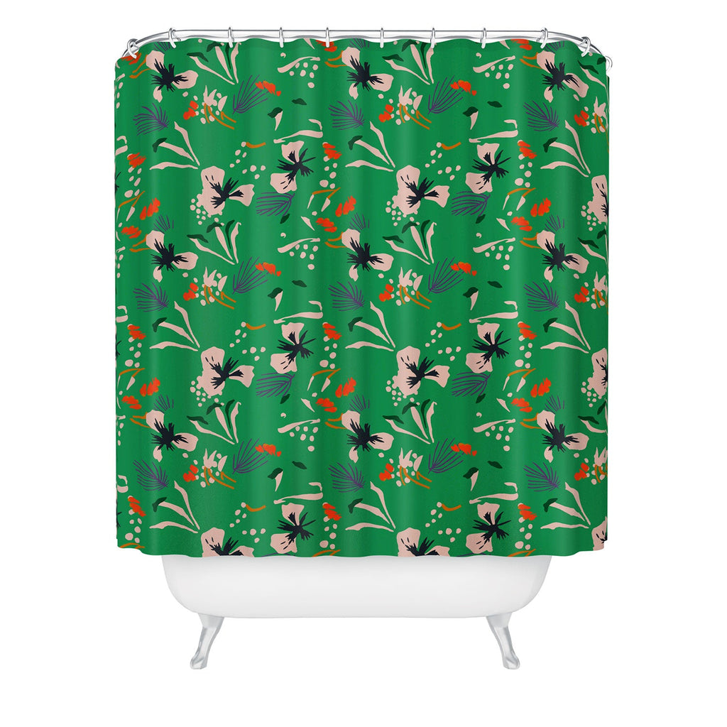 Holli Zollinger ANTHOLOGY OF PATTERN SEVILLE GARDEN GREEN Shower Curtain
