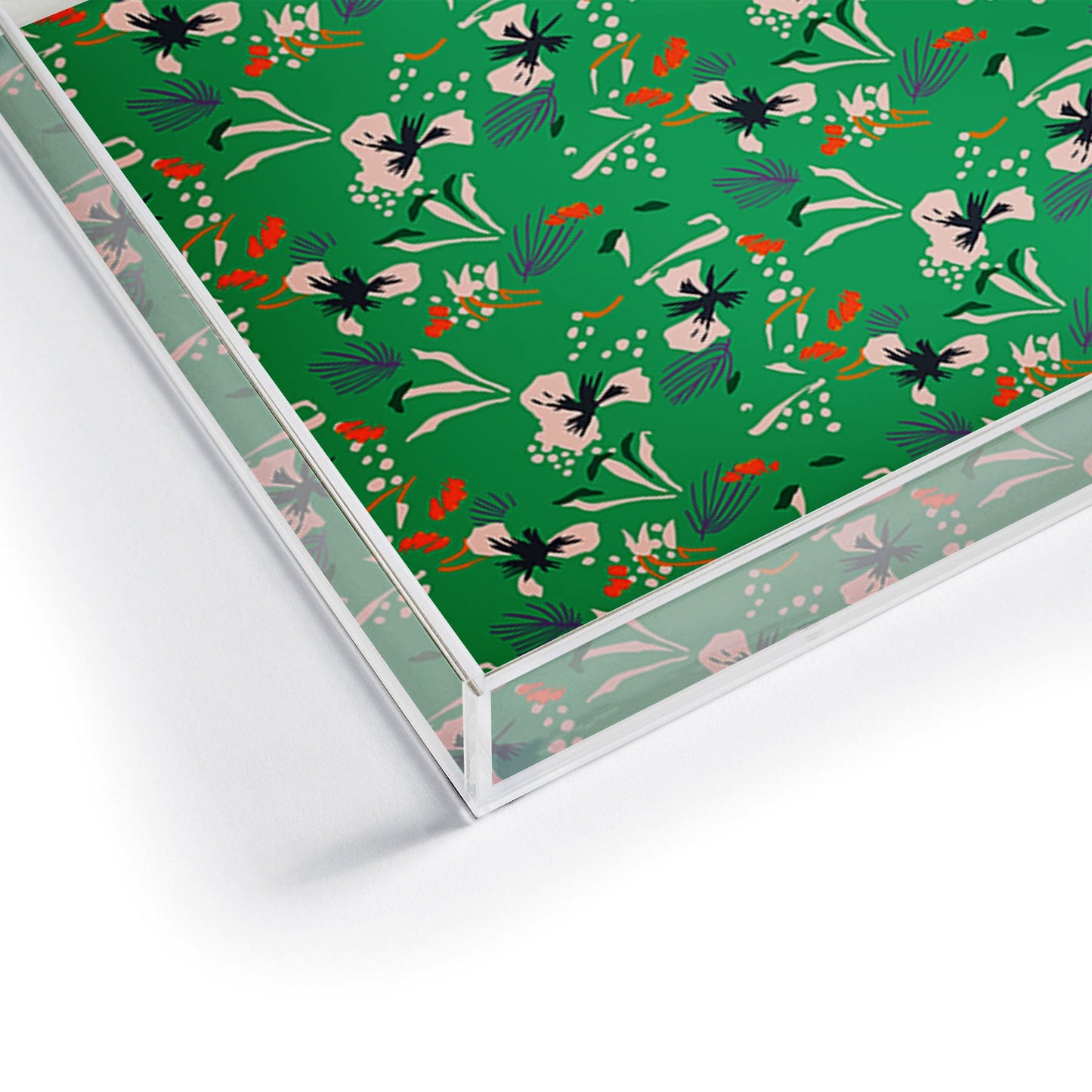 Holli Zollinger ANTHOLOGY OF PATTERN SEVILLE GARDEN GREEN Acrylic Tray