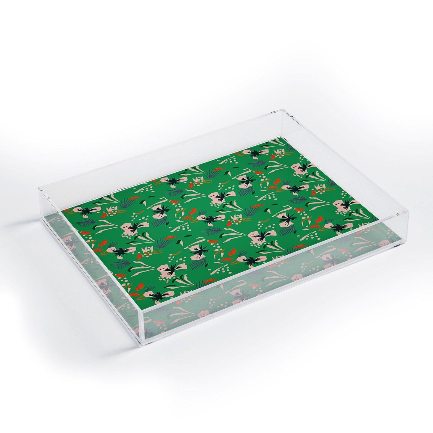 Holli Zollinger ANTHOLOGY OF PATTERN SEVILLE GARDEN GREEN Acrylic Tray