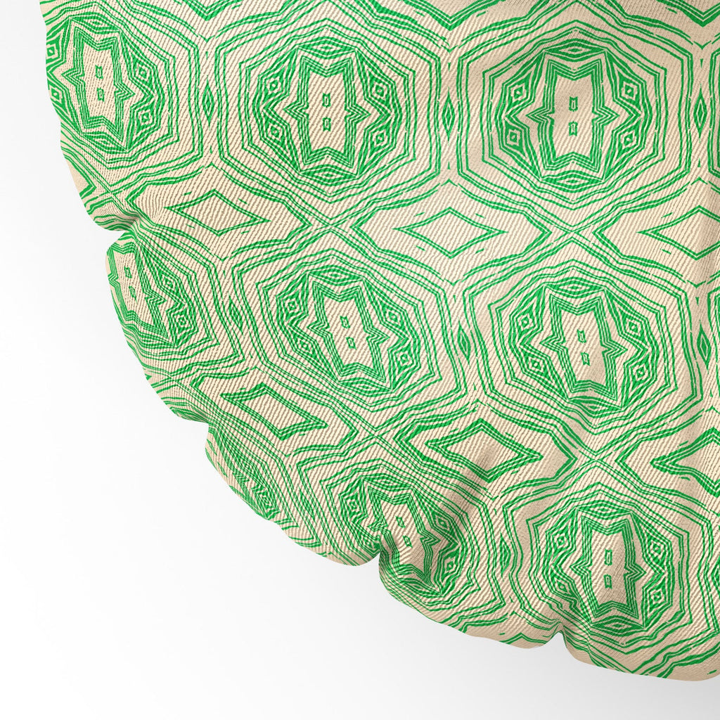 Holli Zollinger ANTHOLOGY OF PATTERN SEVILLE MARBLE GREEN Floor Pillow Round
