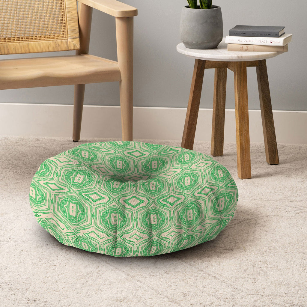 Holli Zollinger ANTHOLOGY OF PATTERN SEVILLE MARBLE GREEN Floor Pillow Round