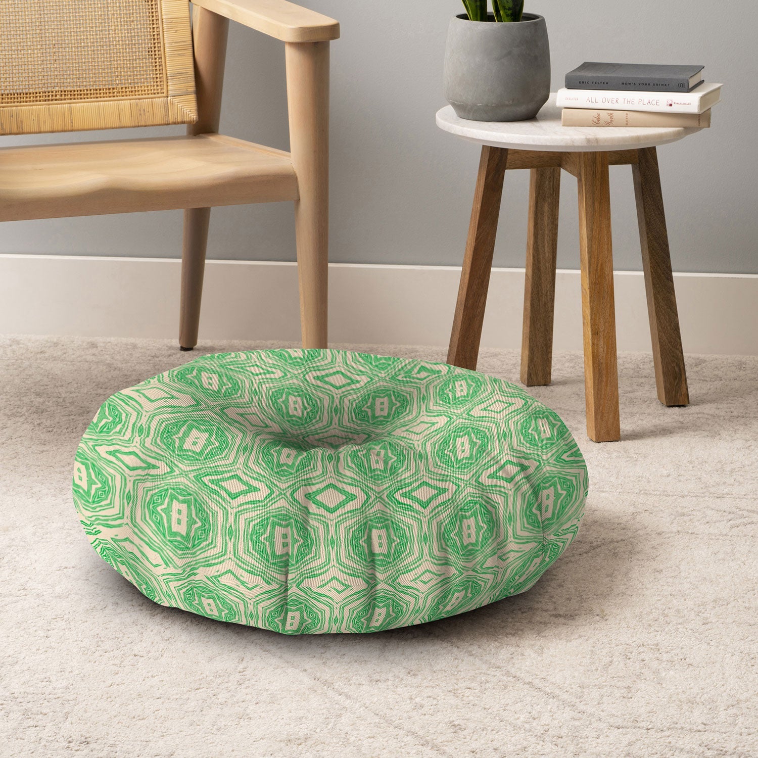 Holli Zollinger ANTHOLOGY OF PATTERN SEVILLE MARBLE GREEN Floor Pillow Round