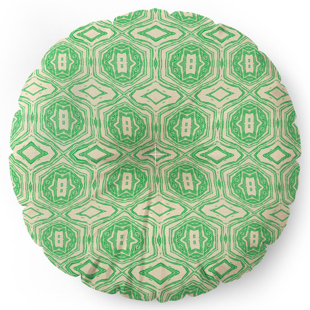 Holli Zollinger ANTHOLOGY OF PATTERN SEVILLE MARBLE GREEN Floor Pillow Round