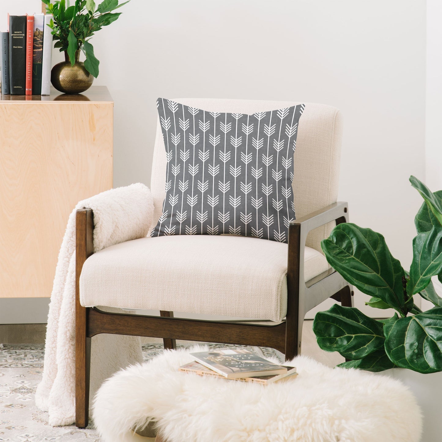 Holli Zollinger Arrows Grey Throw Pillow