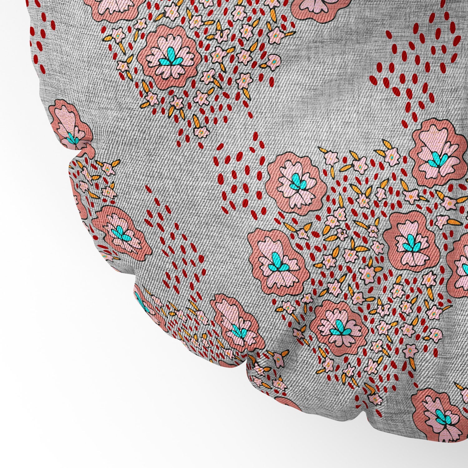 Holli Zollinger Boho Light Floral Floor Pillow Round