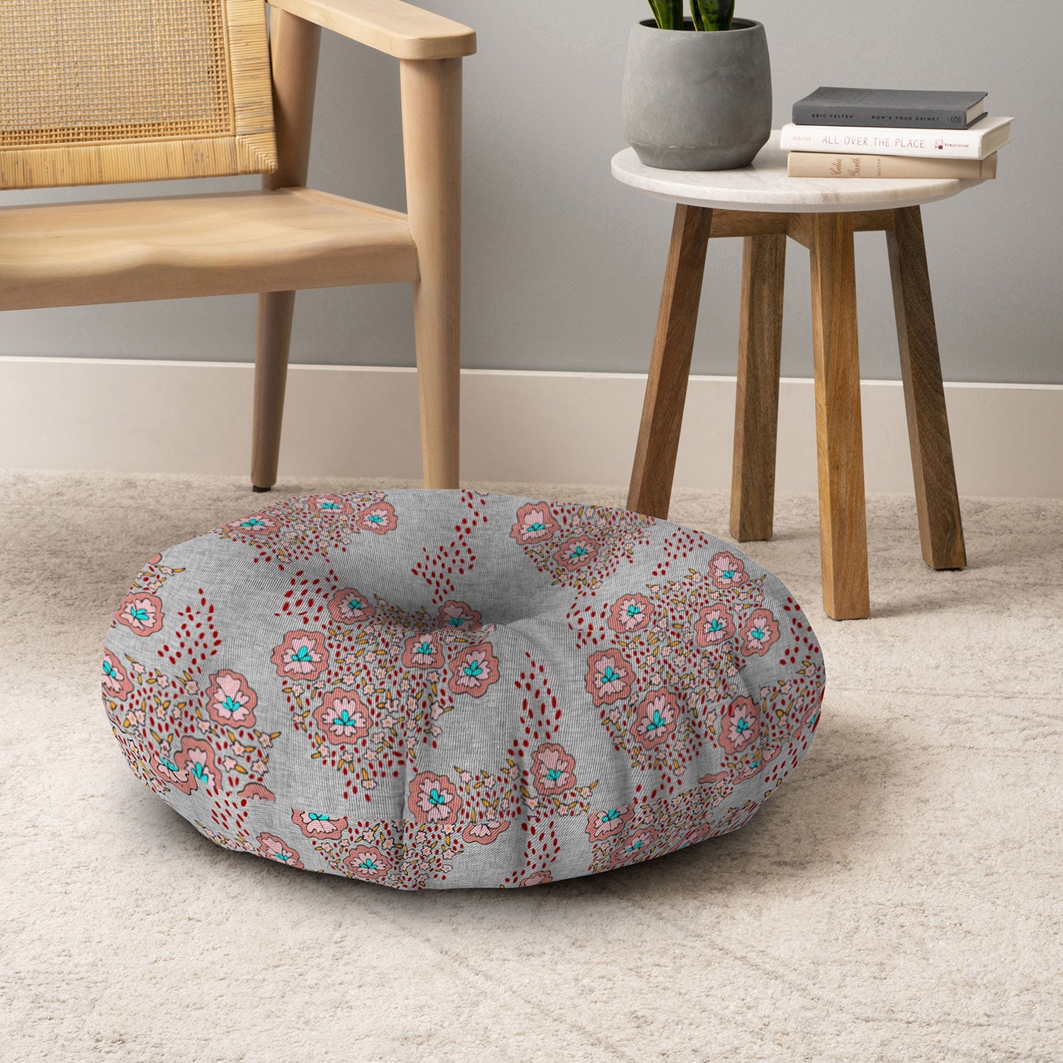 Holli Zollinger Boho Light Floral Floor Pillow Round