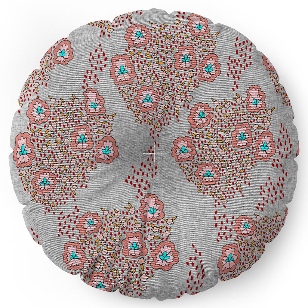Holli Zollinger Boho Light Floral Floor Pillow Round