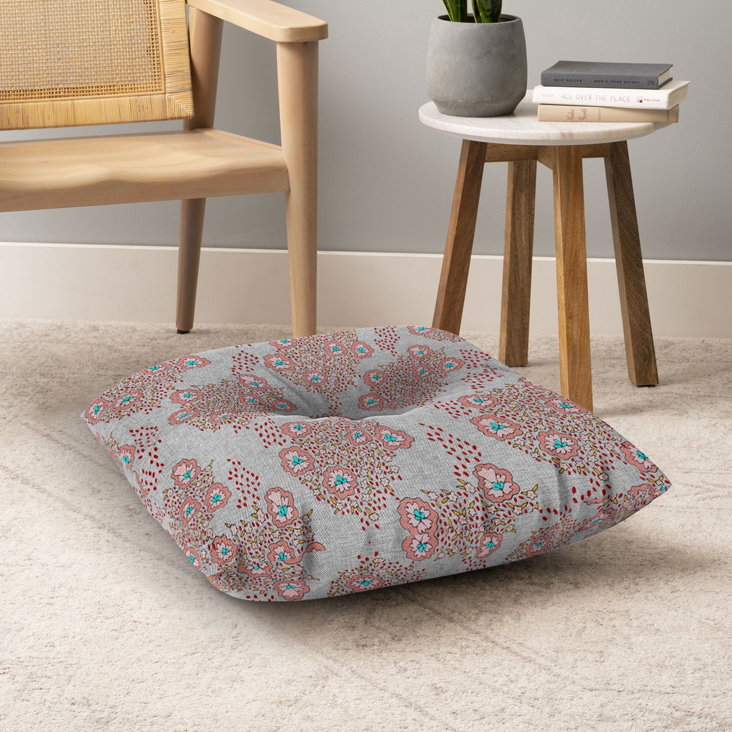 Holli Zollinger Boho Light Floral Floor Pillow Square
