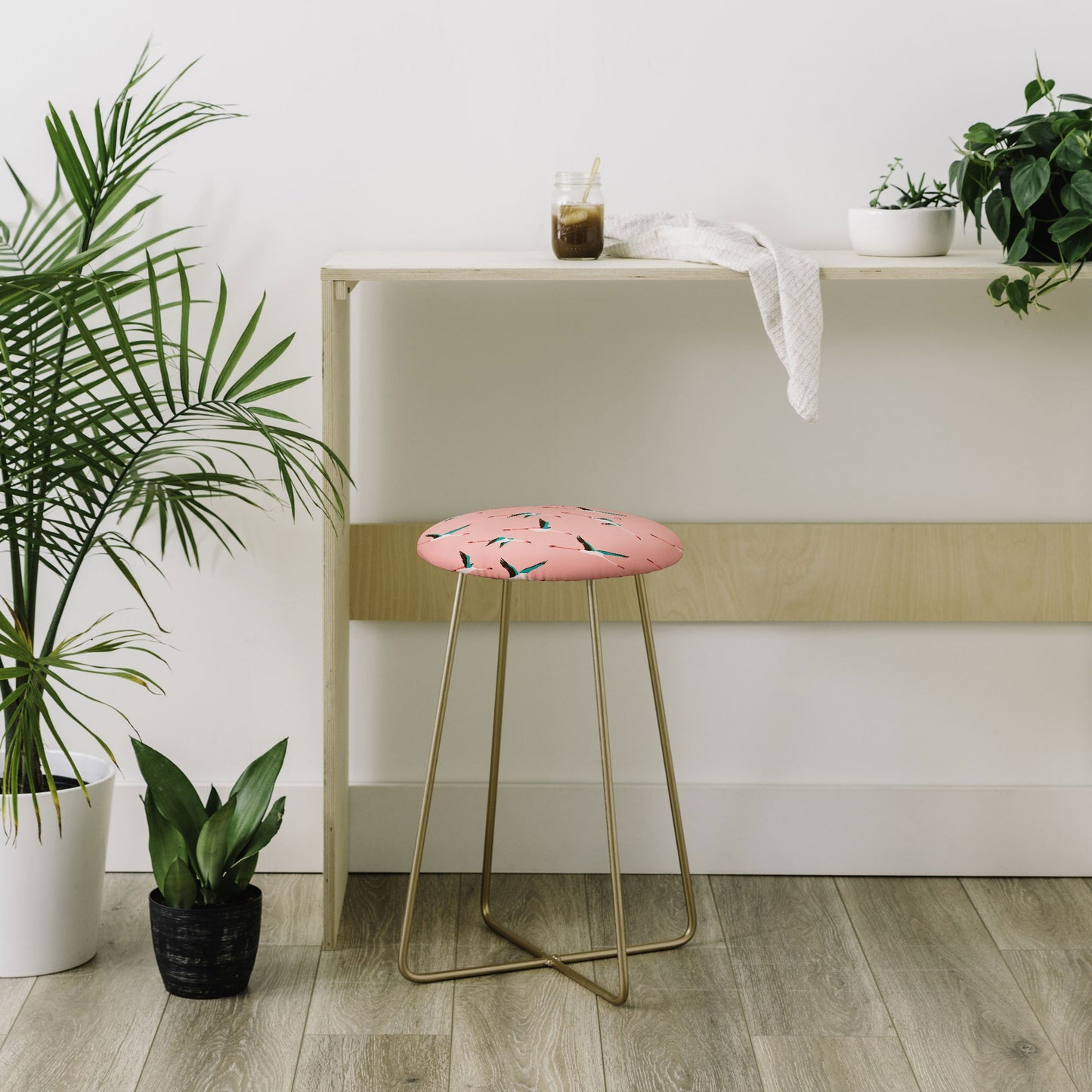 Holli Zollinger Flamingo Pink Counter Stool