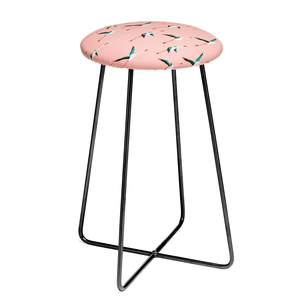 Holli Zollinger Flamingo Pink Counter Stool