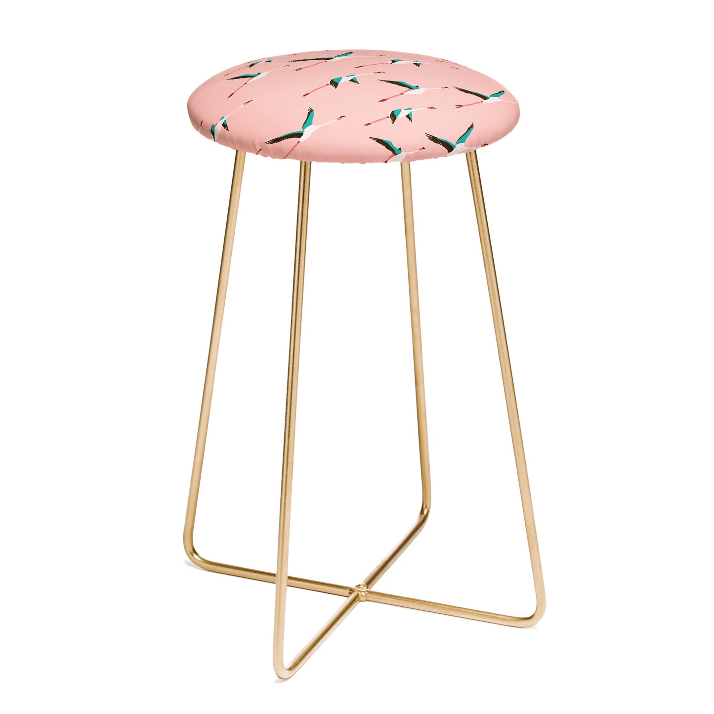 Holli Zollinger Flamingo Pink Counter Stool