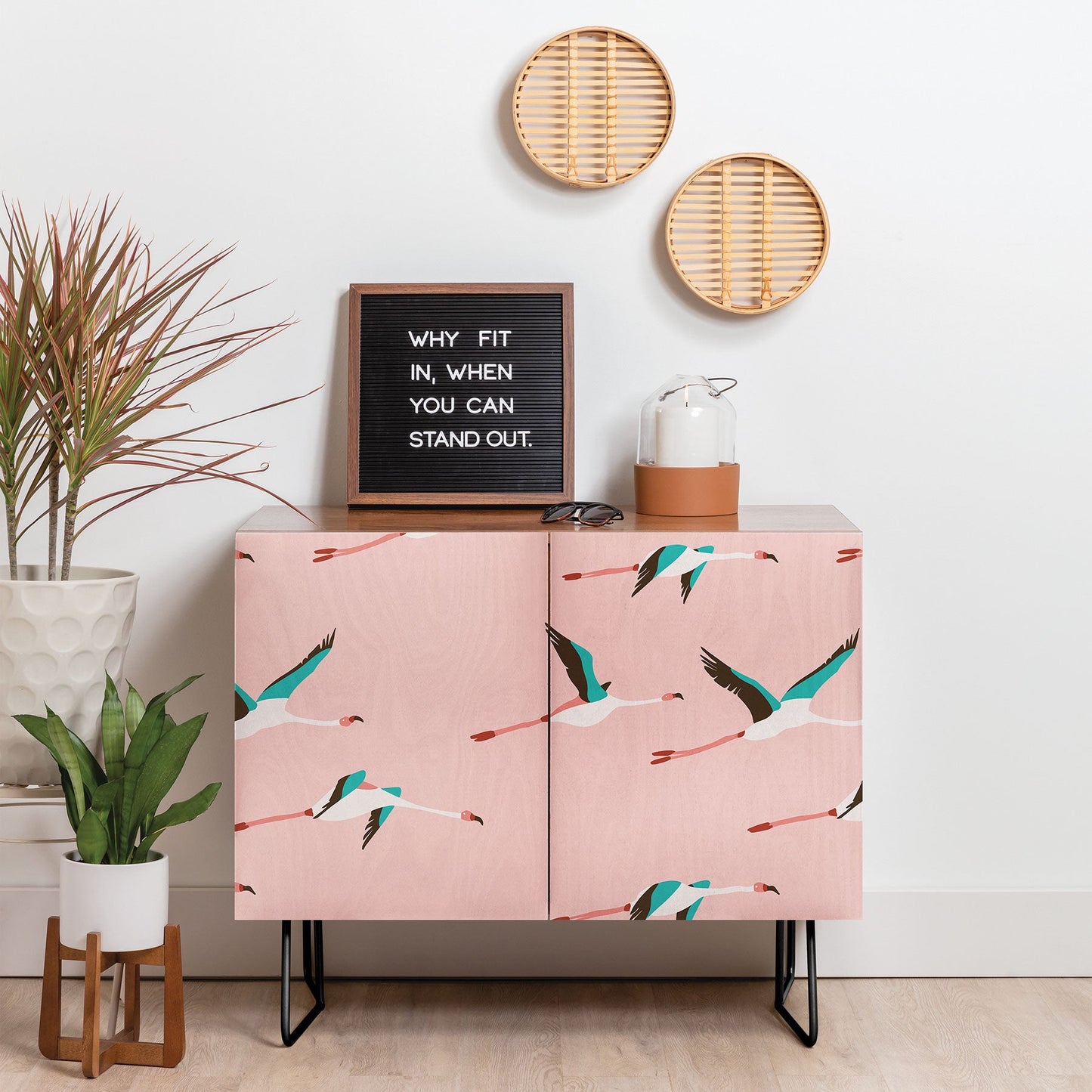 Holli Zollinger Flamingo Pink Credenza